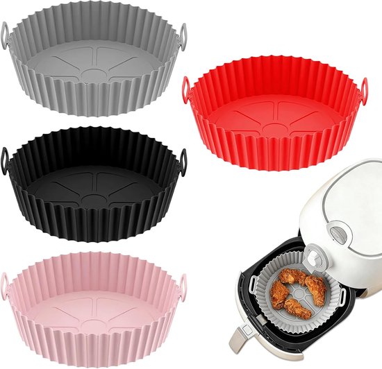 4-teiliges Set Silikon-einsätze Für Heißluftfritteusen 20 Cm Wiederverwendbare Silikon-einsätze Für Heißluftfritteusen Wiederverwendbare Einsätze