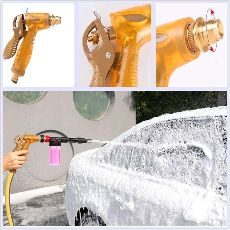 Auto-wasserpistole, Auto-sprühpistole, Auto-schaumpistole, 2-in-1-sprühpistole Mit Metalldüse, Manu Schaumpistole Für Auto, Fenster Und Garten