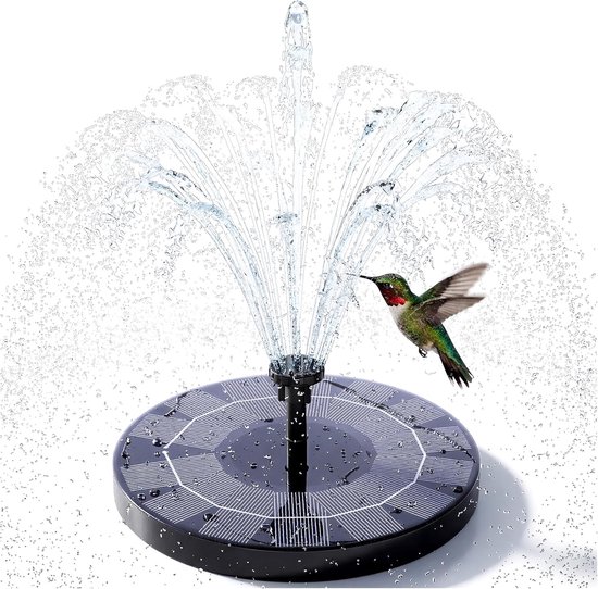 2,5-w-solar-schwimmbrunnen Für Den Außenbereich, Mit Solarpumpe Und 6 Düsen, Für Vogeltränke, Aquarium, Garten Und Brunnen