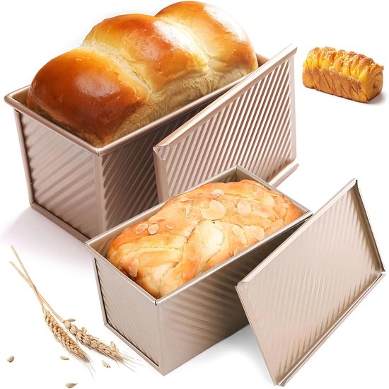 Brotform, 2-teilig, Rechteckige Brotform Mit Deckel, Geeignet Für Toast, Sandwiches Und Gebäck
