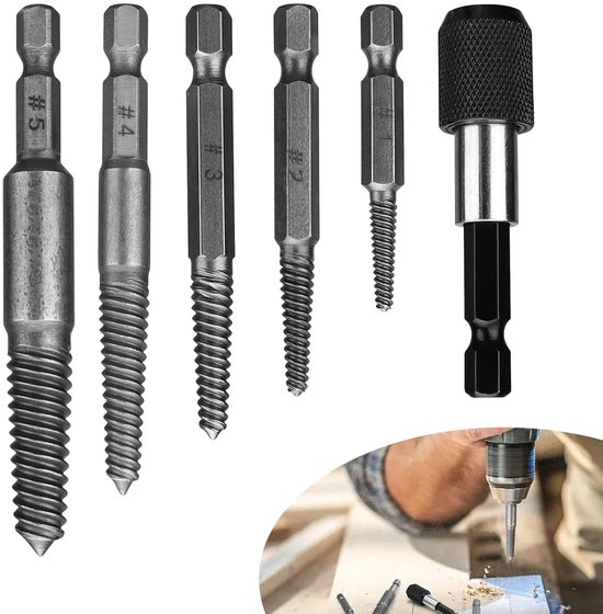 Gewindebohrer-set, 6-teilig, Gewindeausdreher, Hochfester Reinstahl, Magnetischer Kopf, Geeignet Für Griffe, Elektrische Schraubendreher Und Bohrmaschinen
