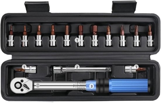 Steckschlüsselsatz - 15-teiliger 1/4"-kleinschlüssel Mit Diebstahlsicherung, Hochpräzises Krafteinstellwerkzeug Für Fahrräder Und Motorräder
