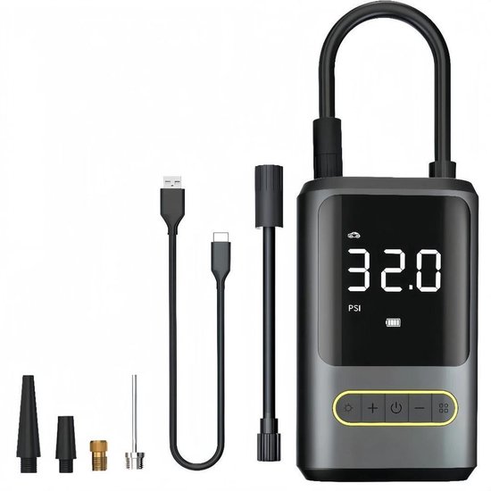 Elektrische Luftpumpe Mit 4000mah Akku 150psi Druck Tragbarer Mini-kompressor Mit Led-beleuchtung Usb-ladefunktion Geeignet Für Alle Ventile Und