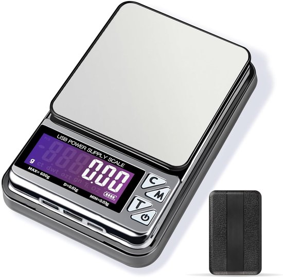Digitale Tragbare Taschenwaage Mit Einer Genauigkeit Von 600 G X 0 01 G 7 Maßeinheiten Und 3 Ladeanschlüssen Geeignet Für Münzsammler Juweliere 0,01 G