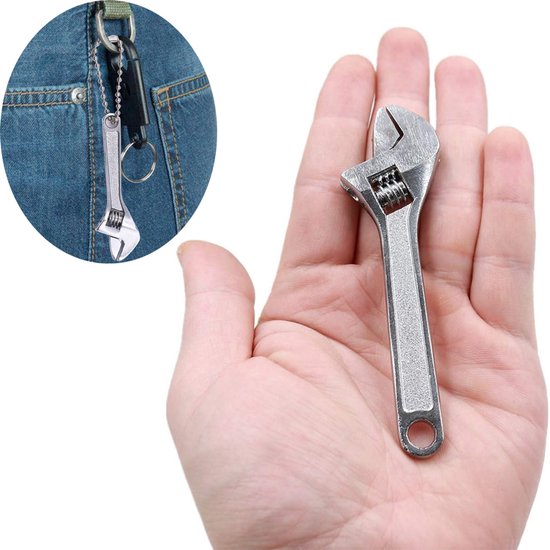 Verstellbarer Schraubenschlüssel – Mini-steckschlüssel – Spülbeckenschlüssel – Wasserhahnschlüssel – 4 Zoll – Geschmiedetes Metall – Werkzeug – Silber