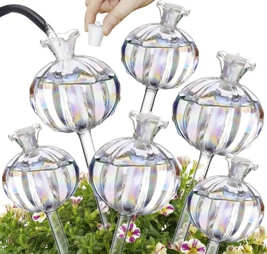 Bewässerungströpfchen Für Pflanzen – 6 Stück – Automatisches Bewässerungssystem – Kaktusförmige Gießkannen – Für Zimmerpflanzen & Garten – Transparent