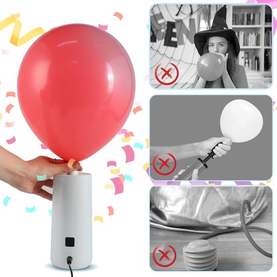 Elektrische Pumpe Mini-format Für Einfachen Transport Elektrische Ballonpumpe Für Modellierballons Figurenballons Leistungsstarker Aufbläser Schwarz