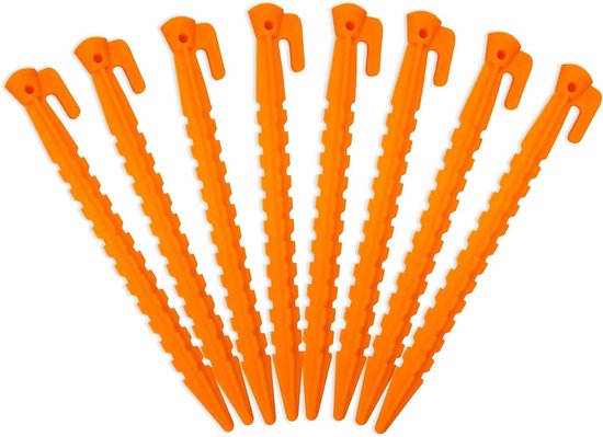 Heringe Für Campingzelte – Kunststoffheringe Für Garten Und Outdoor-aktivitäten – Robustes Kunststoffmaterial – 22,5 Cm Lang – Orange