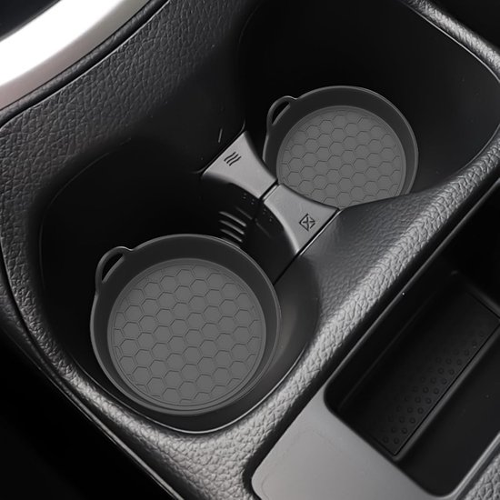 Auto-becheruntersetzer-set – Becherhalter-einsätze – Autoinnenraum – Rutschfestes Silikon – 2er-set – Schwarz