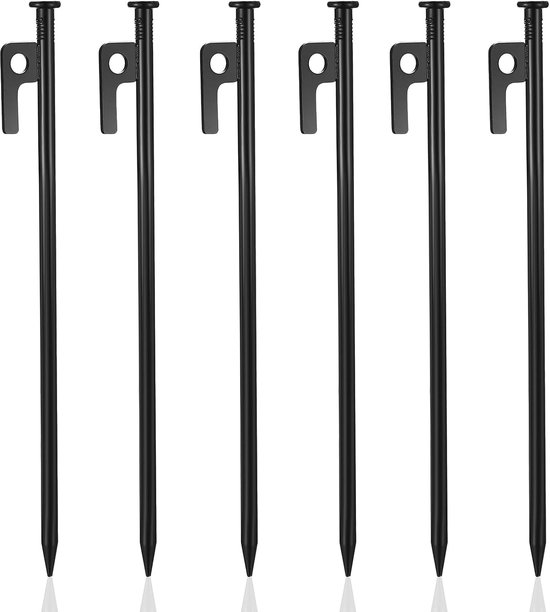 Heringe – Set Mit Zeltnägeln – Camping – Robustes Stahldesign – 30 Cm Länge – Schwarz