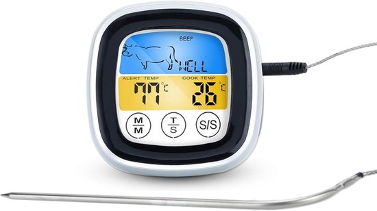 Digitales Grillthermometer – Temperaturanzeige Für Grill Und Küche – Schnelle Reaktionszeit – Weiß