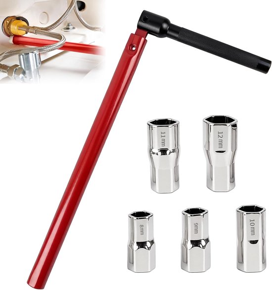 Wasserhahnschlüssel Waschbeckenschlüssel Rohrschlüssel Set Multifunktional 6 Teilig Inkl. Adapter 8 13 Mm Sanitärwerkzeug Für Waschbecken Und Mon