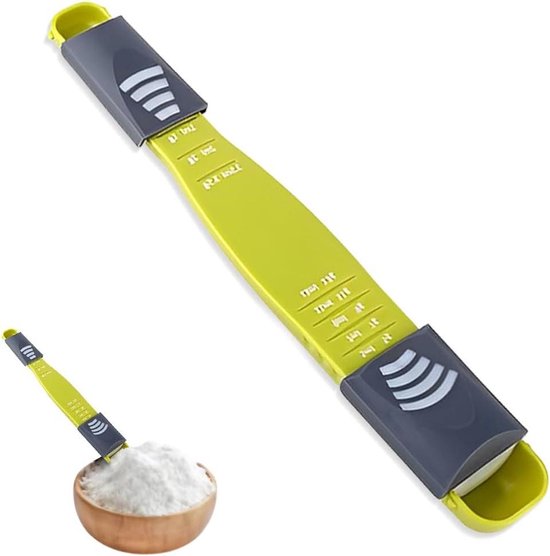 Verstellbarer Messlöffel – Gramm-messlöffel – Präzises Abmessen – Zwei-kopf-design – 10,8 Cm – Weiß