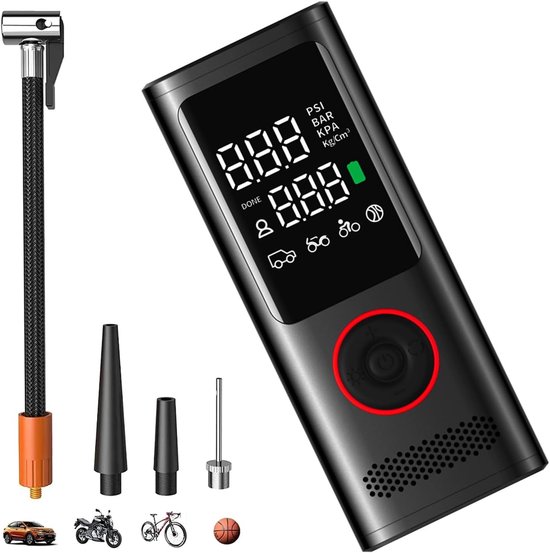 Kabellose Digitale Reifenpumpe, Autoreifenkompressor Mit Led-beleuchtung, Manometer, Hammerfunktion, Hocheffiziente Luftpumpe