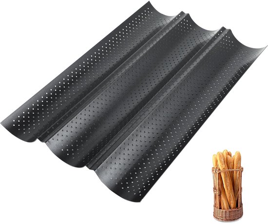 Baguette-backform – Perfekt Für Knusprige Baguettes – 1 Stück – Kohlenstoffstahl – 38 X 25 Cm