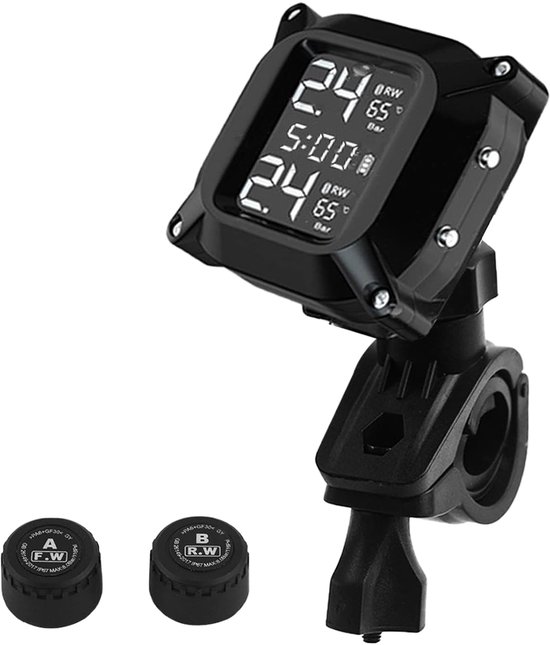 Reifendruckmesser Tpms-reifendruckkontrollsystem Fahrzeugsicherheitsmonitor Mit Lcd-bildschirm Und 2 Externen Sensoren Kabelloser Mit Winkel