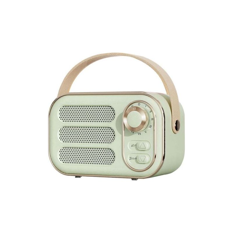 Grüner Retro-lautsprecher Mit 360°-stereo-effekt, Bluetooth-minilautsprecher, Vintage-radio, Soundbox Für Zuhause Und Den Außenbereich