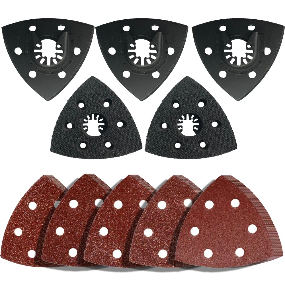 35 Multitool-schleifpads, 5 Delta-schleifpads Mit Löchern, 30 Dreieckige Schleifscheiben, Enthält 6 Größen Von Delta-schleifpapier (40/60/80/120/180/240)