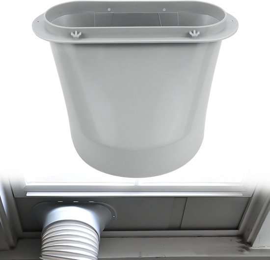 Abluftschlauchkupplung Für Mobile Klimaanlagen – 150 Mm – Flachdüsen-fensteradapter – Rohrverbinder – Für Schiebefenster-sets – Hochwertiges Abs – Grau
