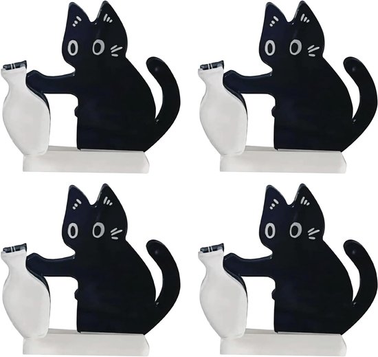 4 Katzen-kühlschrankmagnete Mini-vasenmagnete Kühlschrankmagnete Katzenbart-motive Vase Niedliche Kühlschrankmagnete Selbstklebende Magnete Für