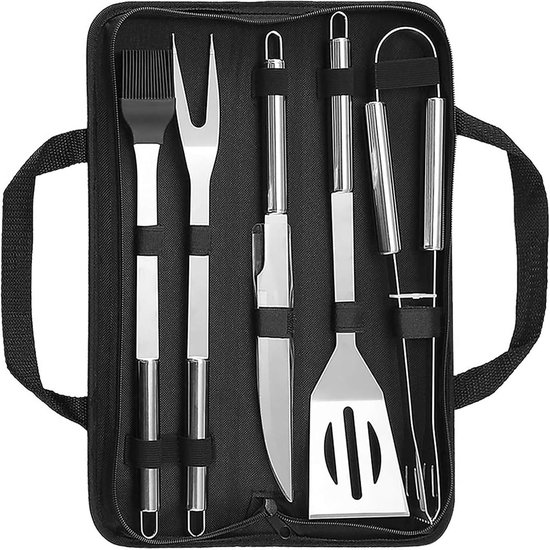 Grillbesteck-set Grillzubehör Aus Edelstahl Tragbares Grillset Für Outdoor-kochen Und Camping Robustes Material Inklusive Aufbewahrungstasche 5