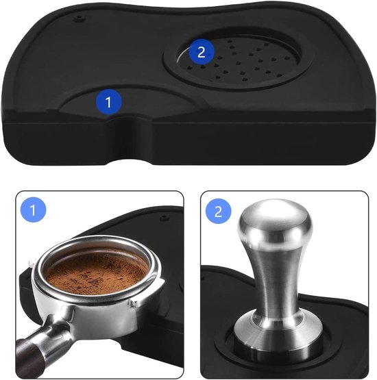 Kaffeetampermatte – Espressozubehör – Barista-arbeitsplatz – Rutschfestes Silikon – 12 X 17,5 Cm – Schwarz
