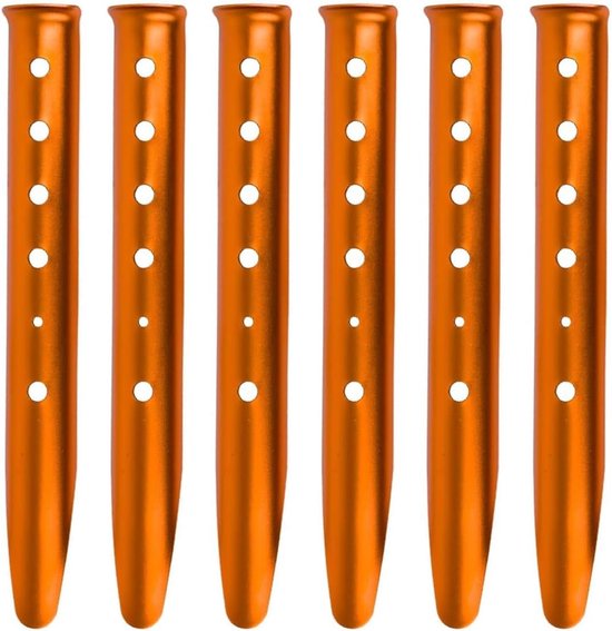 6 Metall-zeltnägel, Robuste Sand- Und Schneenägel Für Strandzelte, Sonnenschutz, Markisen, Camping, Wandern, Trekking, Orange