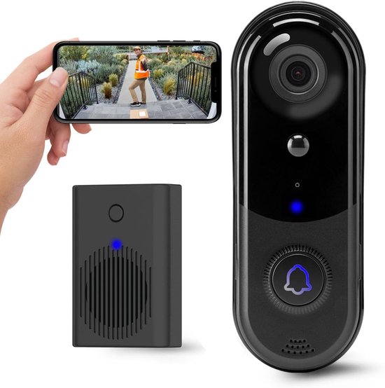 Kabellose Hd-video-türklingel Mit Gong – Intelligente Personenerkennung – Echtzeit-benachrichtigung – Fhd-nachtsicht – Gegensprechfunktion – Ip65 Wasserdicht