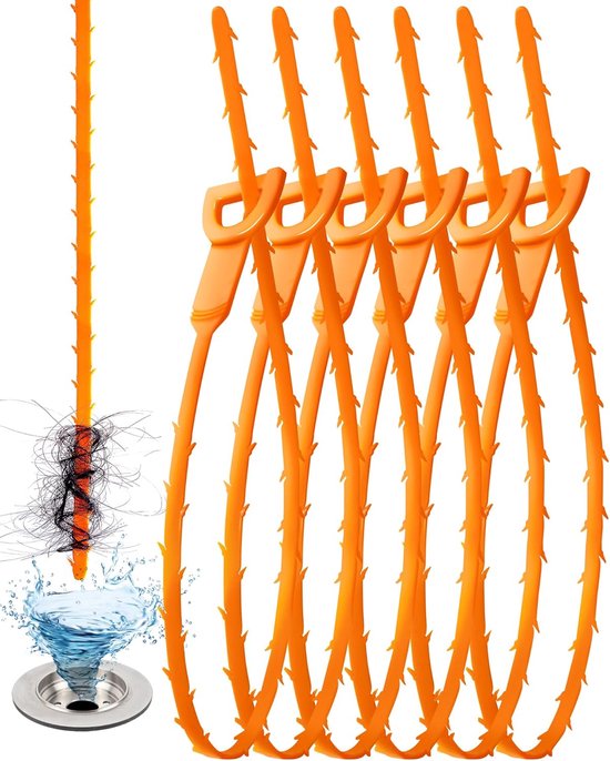 51 Cm Abflussreiniger 6-teilig Reinigt Abflüsse Und Entfernt Haare Haarentferner Für Abflüsse Abflussreinigungsstab Reinigt Abflüsse Einfach Und
