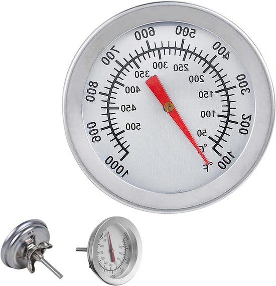 Grillthermometer Aus Edelstahl Für Holzkohlegrills Und Smoker – Grillthermometer Für Die Grube – Analoge Skala – Grillthermometer Für Den Außenbereich