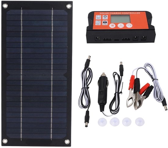 Monokristallines Silizium-solarpanel-set 12v 24v 100a Laderegler Verlängerungskabel Batterieklemme Tragbare Powerstation Für Wohnmobil Boot Und