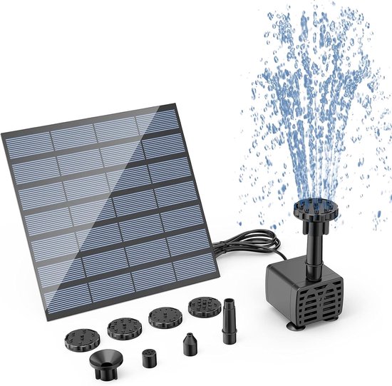Diy-solarbrunnen 2024 Upgrade Solarbrunnen Solar-wasserbrunnen Solar-teichpumpe Solarbrunnenpumpe Solar-schwimmbrunnenpumpe Mit 6 Brunnenmotiven