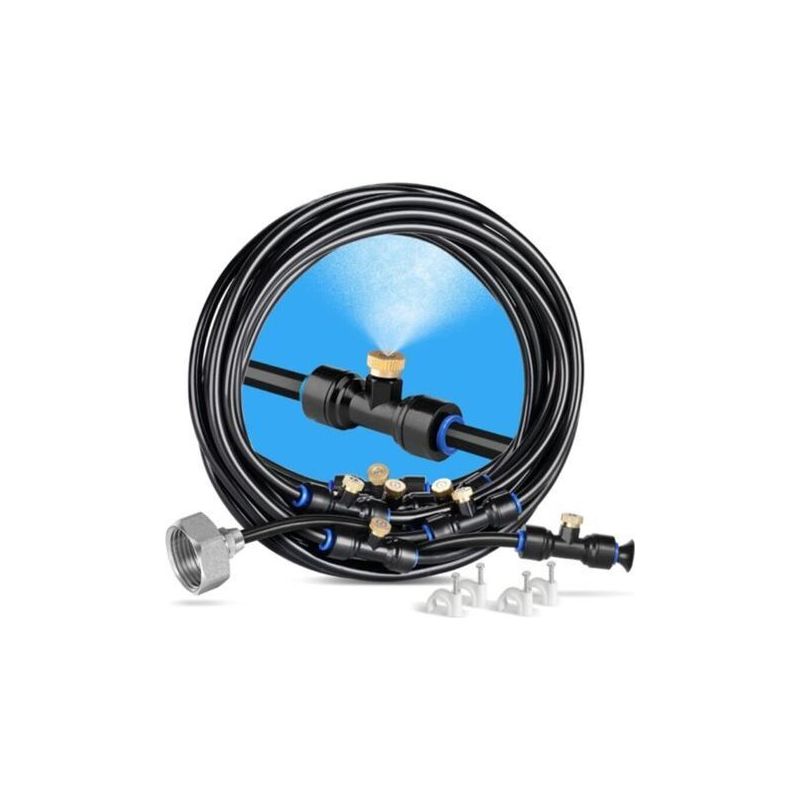 15-m-sprühnebelsystem – 21 Messingdüsen – 3/4"-eu-adapter – Außenkühlung Für Garten Und Gewächshaus – Enlenk