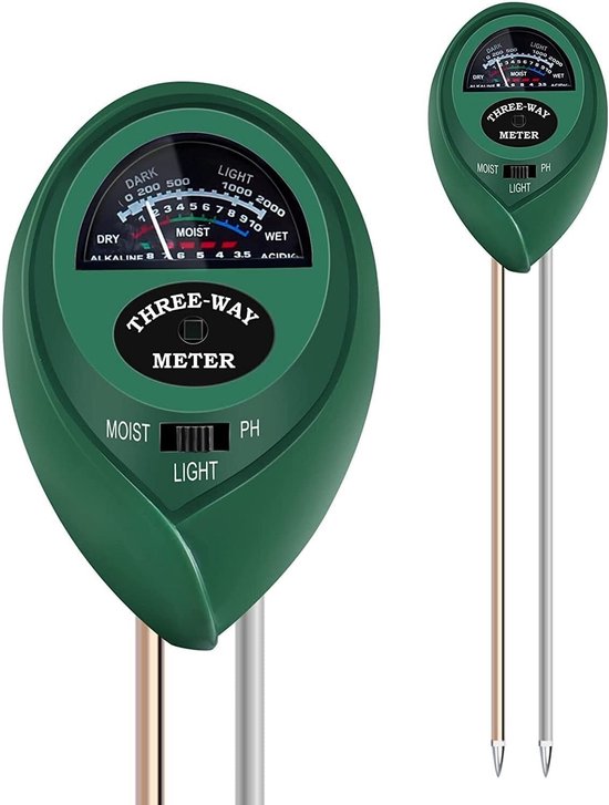 Feuchtigkeitsmesser Für Pflanzen 3-in-1-feuchtigkeitsmesser Für Drinnen Und Draußen Ph-meter Feuchtigkeitsmesser Zimmerpflanzen Wasserzähler Grün