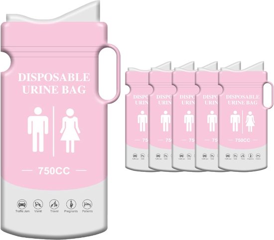6er Pack Einweg Urinbeutel Mit Saugnapf Tragbares Urinal Für Unterwegs Mit Griff Notfalltoilette Für Männer, Frauen Und Kinder Für Auto, Camping,