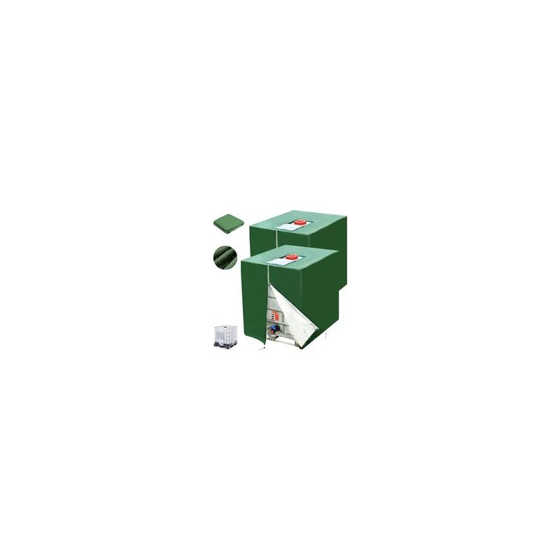 Ibc-tankabdeckung Für 1000-liter-ibc-container, 2 Stück, 210d 116 X 100 X 120 Cm, Uv-beständig, Regendicht (grün)