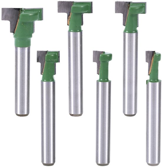 6-teiliges Schlüssellochfräser-set 6-mm-schaft-t-nutfräser Mit Klingendurchmessern 1 4 5 16 3 8 9 16 1 2 5 8 Holzbearbeitungs-t-nutfräser