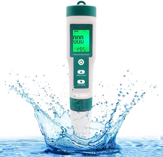 Ph-meter 7-in-1 Wasserqualitätsmessgerät Tds Ec Salzgehalt Orp Sg Temperatur Mit Hintergrundbeleuchtung Hohe Präzision Für Trinkwasser Aquarien