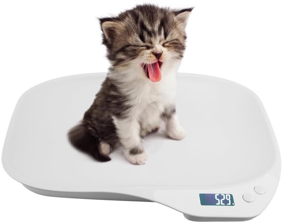 Haustierwaage Für Kleintiere - 15 Kg (± 1 G) - Hunde- Und Katzenwaage Mit 4 Wiegemodi (kg/oz/lb/ml) - Ideal Für Kätzchen, Welpen, Hamster