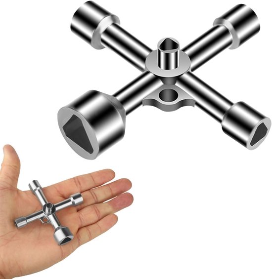 Dreiecksschlüssel – 4-fach – 5 Innendurchmesser 5 Mm/8 Mm/9 Mm/10 Mm/13 Mm – Schaltschrankschlüssel – Dreiecksschlüssel