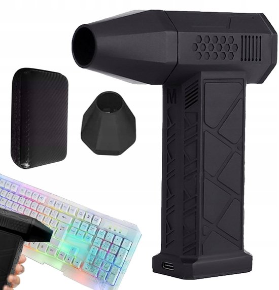 Turbinengetriebener Mini-lüfter 130 000 U Min 3 Geschwindigkeitsstufen Mit Hochgeschwindigkeitslager 13 Cnc-gefräste Edelstahlflügel Inklusive Schwarz