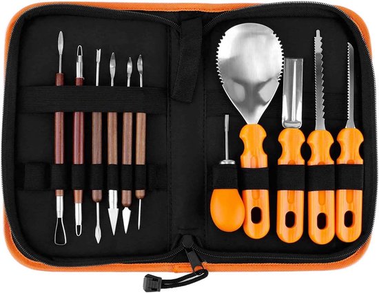 Halloween-kürbisschnitzset 11-teiliges Professionelles Kürbisschnitzwerkzeug Aus Edelstahl Für Einfaches Halloween-kürbisschnitzen Inklusive
