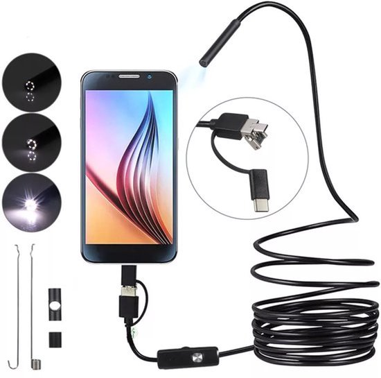 Endoskop – 10 Meter Kabel – 5,5-mm-stecker – 6 Leds – Wasserdicht – Endoskopkamera – Kompatibel Mit Android-systemen