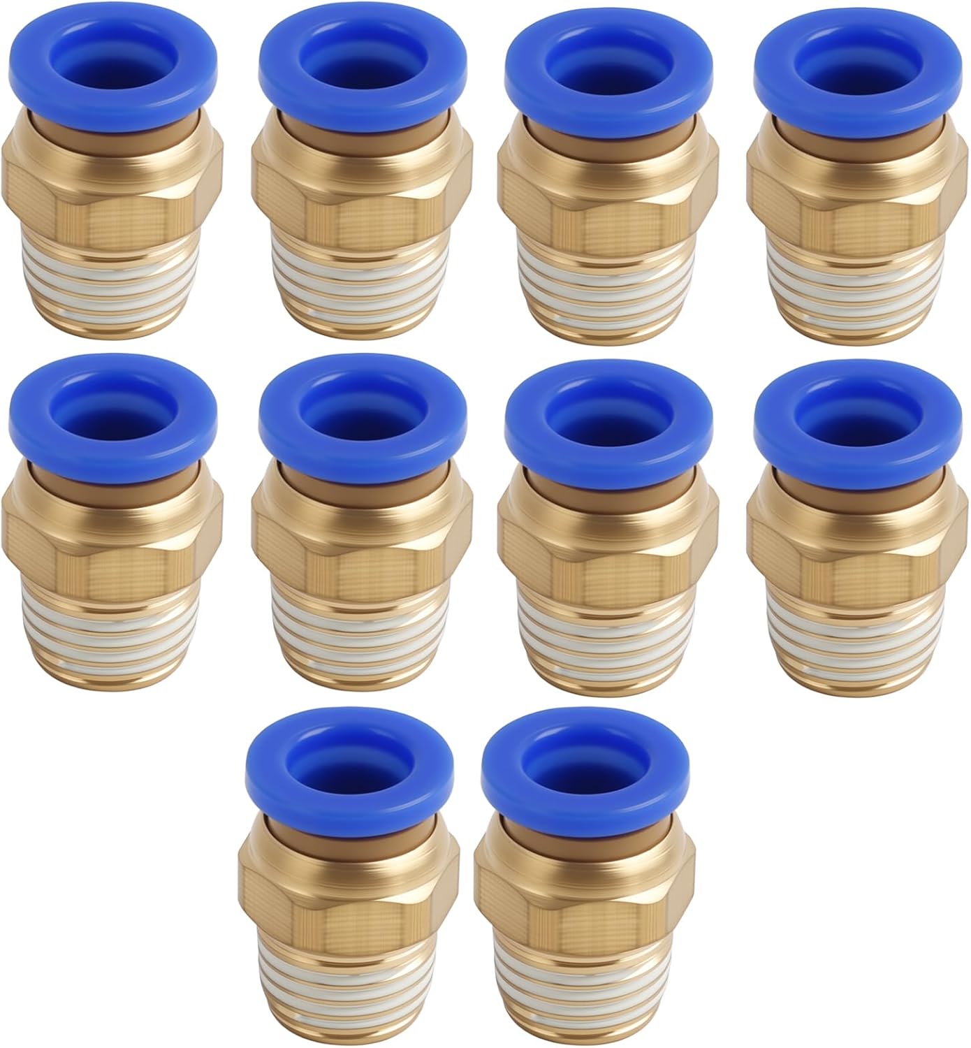 10 Stück Gerade Schnellverbinder (außengewinde), 8 Mm Außendurchmesser Rohr X 1/8" Bsp-gewinde, Schnellverbinder Mit Anschlüssen Und Dichtungen Für Pneumatische Systeme, Schwarz (pc8-02)