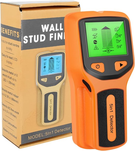 5-in-1 Wandständerdetektor, Verbesserter Smart-sensor, Hd-lcd-display Und Akustischer Alarm, Für Holz, Drähte Und Metall