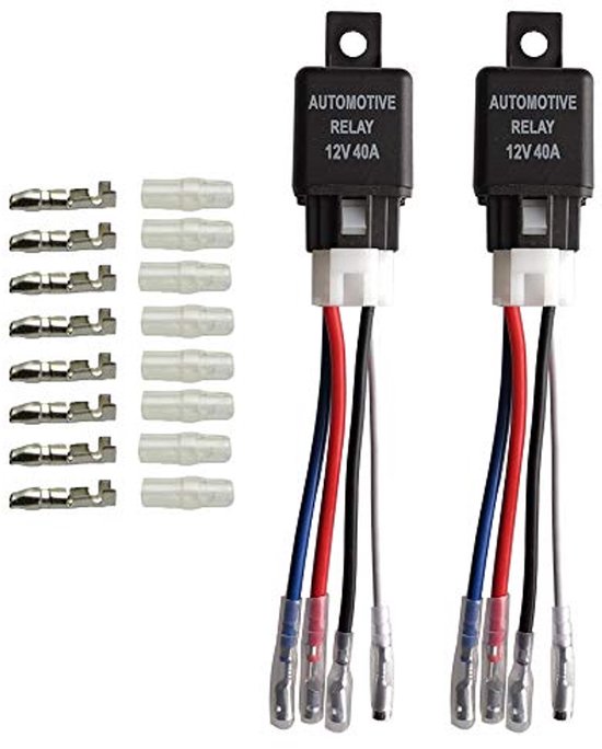 12v 40a Kfz-relais, 4-polig Mit Kabeln - 2er-set