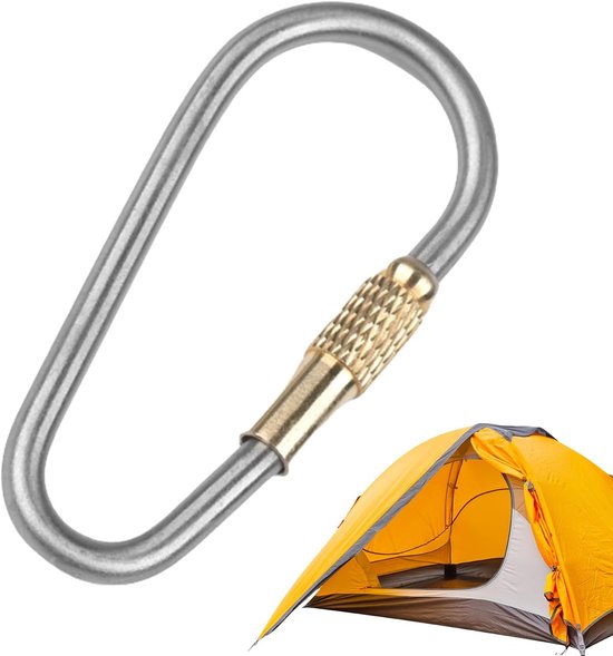 Set Mit 2 Karabinerhaken Mit Verriegelung Titanlegierung 4 8 X 2 5 X 0 3 Cm Karabiner Verriegelbar Geeignet Für Klettern Wandern Camping Usw 4,8 2,5