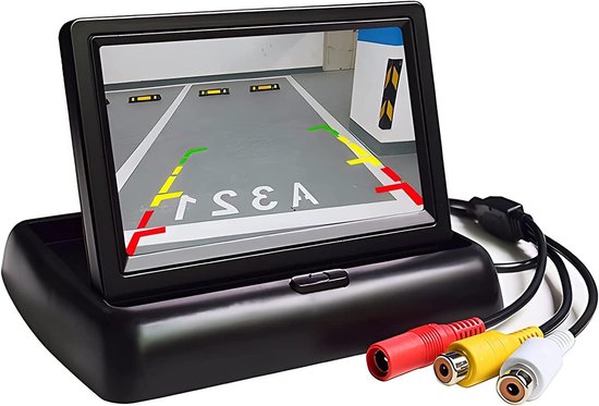 4,3-zoll-tft-lcd-rückfahrkamera-bildschirm, Faltbares Design Mit 2 Videoeingängen Und Direkter Stromversorgung, Av1/av2-eingang 12v Für Autos