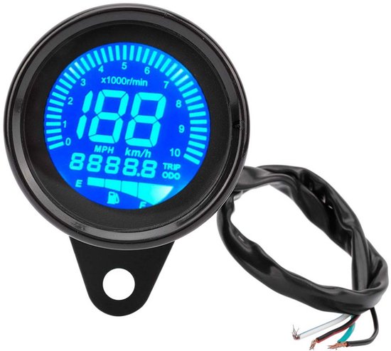 Universeller Digitaler Led-drehzahlmesser Und Tachometer Für Auto Und Motorrad - Max. 199 Km/h - Dc 12v (schwarz)