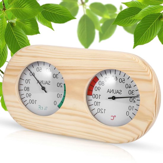 Saunathermometer Und Hygrometer 2-in-1 Für Perfekte Temperatur Und Luftfeuchtigkeit In Sauna, Dampfbad Und Wellnessbereich